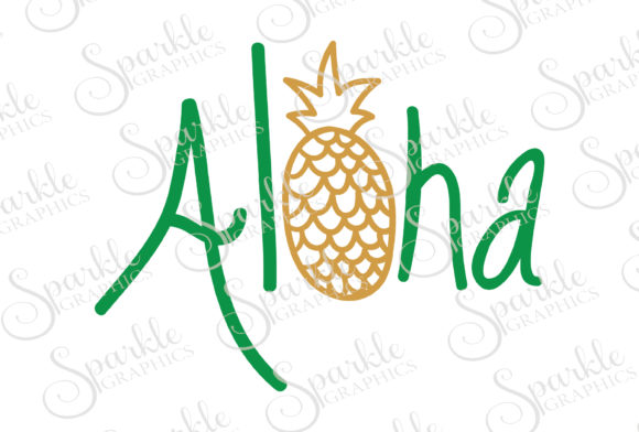 Aloha Pineapple Graphics for Crafts and Branding