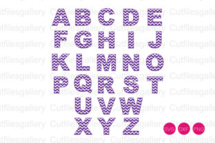 Chevron Alphabet Font: Graphics for Crafts and Editorial Design