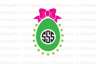 Easter Eggs Bow Monogram Cut File for Graphics and Crafts
