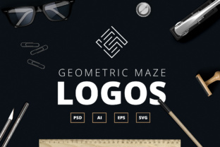 Geometric Maze Logos Templates for Modern Graphics and Logos