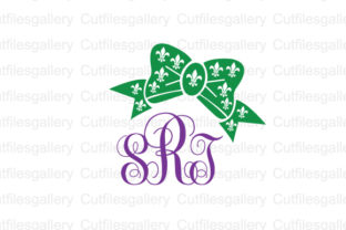 Mardi Gras Bow Monogram Graphics for Crafts