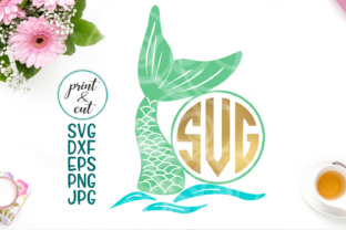 Mermaid Monogram for Crafts, Graphics & Branding