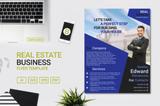 Real Estate Business Flyer Template Design with Indigo Colour US Flyer Size Graphics