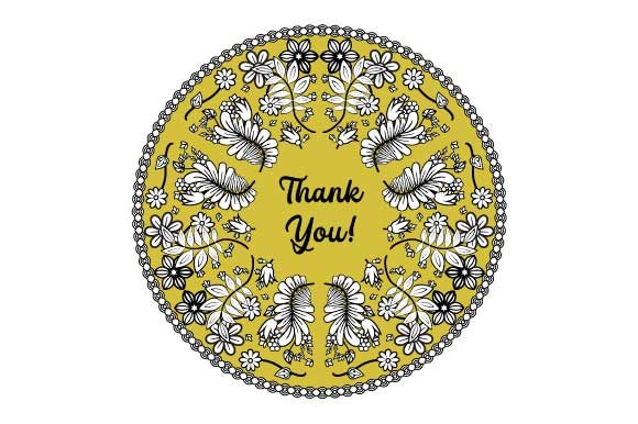 Thank You Garden Mandala Element SVG for Graphics and Crafts